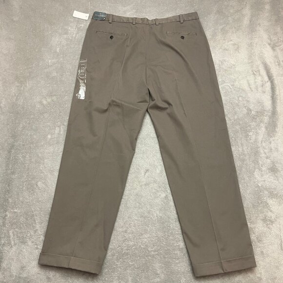 NWT Brooks Brothers Mens Advantage Chino Elliott Gray Dress Pants 42x32 Pleated - Picture 12 of 14